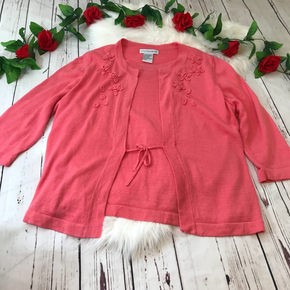 Sag Harbor XL coral blouse